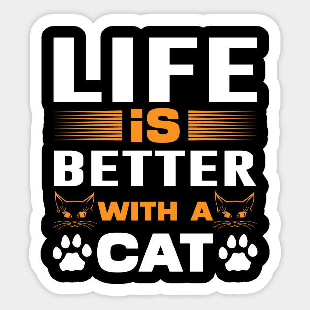 Cat T - Shirt Design Sticker by Shuvo Design